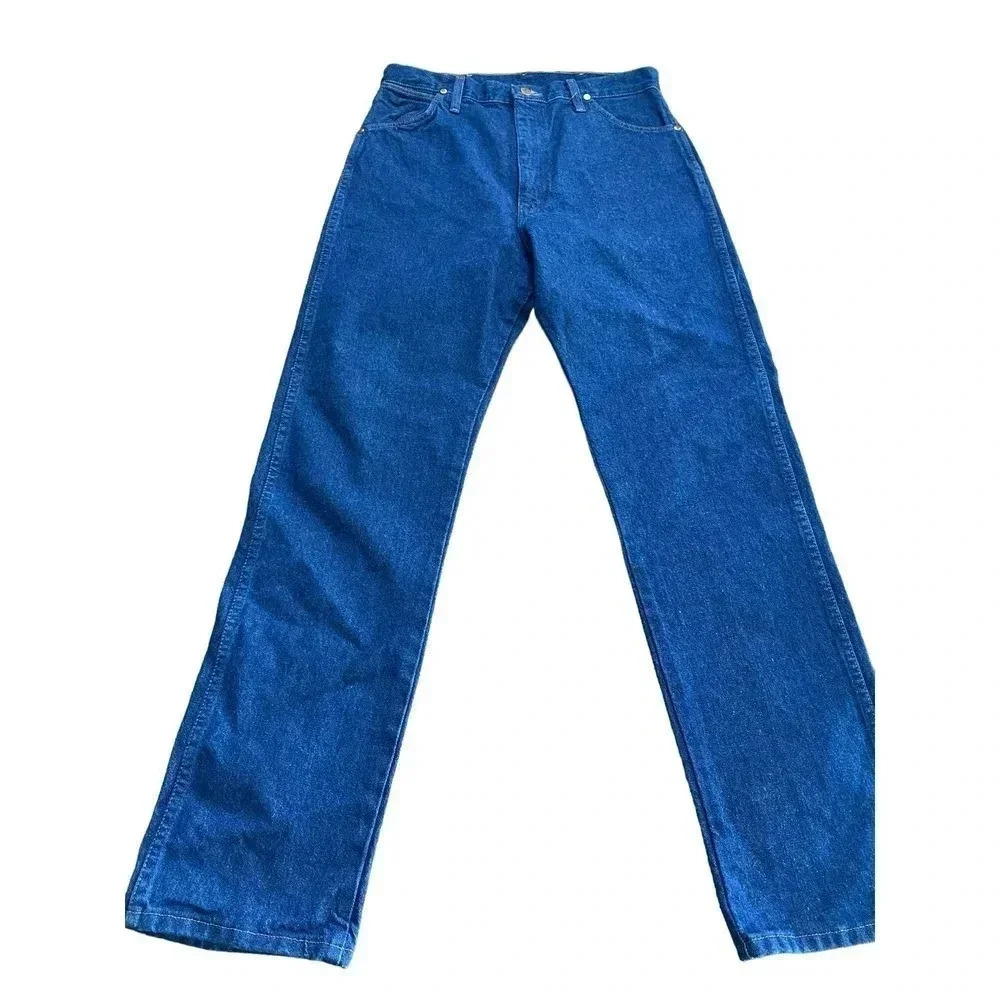 Wrangler 14MWZG Women's Blue Belt Looped Straight Leg Jean Size 13 X 32